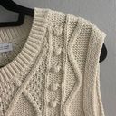 ZARA Cream Cable Knit Cropped Sleeveless Sweater Vest Size Medium Photo 5