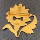 Vintage 1985 MMA Metropolitan Museum of Art Goldplated Blue Enamel Flower Brooch Photo 8