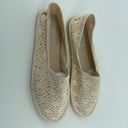 West Loop Women’s Creme Fabric Crochet Slip On Espadrille Flats Large 9/10 Photo 4