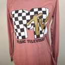 MTV Brand District Woman’s MTV Music Television Pink Long Sleeve Shirt - Size Medium Photo 3