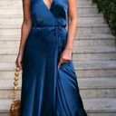 Yumi Kim Rush Hour 100% Silk Maxi Wrap Dress/Gown NWT in Ink Blue Size Small Photo 1