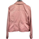 Vintage Y2K Casual Corner Pale Pink Damask Button Front Jeans Jacket Size 12 Photo 7