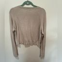 Babaton  Aritzia Artem Cotton Cashmere Tan Red Stripe Cropped Sweater Size M Photo 3