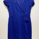 Tahari  Blue Short Sleeve Knee Length Dress Photo 0