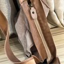 Vera Pelle  Made in Italy Ligth Brown Suede Leather Handbag Photo 3