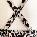 Esprlia Tankini Animal Print Black Cream Crisscross Straps Side Tie Swim Medium Photo 8