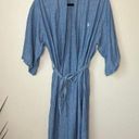 Ralph Lauren  Cotton Chambray Bathrobe Robe Size Medium Tie Waist Pockets Photo 0