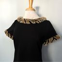 Julie Brown  NYC Faux Fur Short Sleeve Little Black Dress Animal Print Size 6 Photo 1