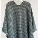 Loft Women's Dark Blue Gray Striped Cape Poncho One size Size undefined Photo 6