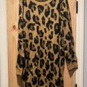 Umgee  womens leopard print brushed knot sweater dress large Photo 0