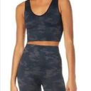 Spanx  Look At Me Now Seamless Crop Tank Sports Bra Black Camo Size Medium Photo 0