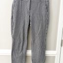 J.Crew  Pants Trouser Gingham Bi-Stretch Cameron Blue White High Rise Cropped 8 Photo 1