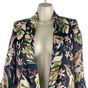 ZARA  Satin Floral Printed Open Front Long Blazer Jacket Women Green Size XS Photo 2