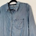 Holding Horses  Denim Ombre Button Up Tunic Women's Large Long Length 100% Tencel Photo 1