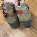 American Eagle  woman’s olive green leather ankle boots 7.5 Photo 9