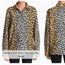 St. John NEW  Collection Satin Back Leopard Print Shirt Size Small Photo 1