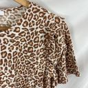 Nine West  Animal Print Ruffle Sleeve Tshirt Size medium Photo 1