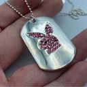 Playboy  Bunny Pink Crystal Name Tag Fashion Necklace 2006-2007 Y2K Photo 0