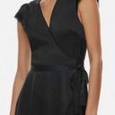 Wilfred Mademoiselle Black Satin Wrap Dress Photo 1