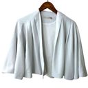 Alice + Olivia  White Marjory Cropped 3/3 Sleeve Pleated Blazer Size Small Photo 5