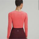 Lululemon  Ebb to Street Long Sleeve Top Pale Raspberry Cropped Padded Size 8 Photo 1