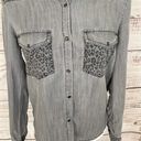 The Kooples  Gray Denim Button Down Shirt, EUC, Size Small, MSRP $228 Photo 1