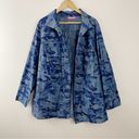 Woman Within  Blue Camouflage Lightweight Cotton Utility Jacket Top  L 18 20 Photo 0