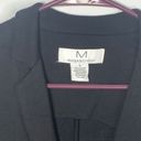 Magaschoni  Women's Solid Button Front Notch Lapel Blazer Black Size Medium Photo 3