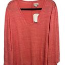 Wonderly  Flare Sleeve V- Neck Top, Coral,size xxl Photo 0