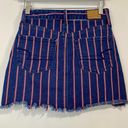 American Eagle Outfitters Women’s Hi-Rise Mini Denim Skirt Blue & Red Stripe 00 Photo 7