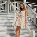 Orange Gingham Dress Size M Photo 1