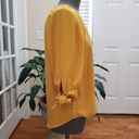 Dress Barn  Mustard Gold Metallic Thread Button Blouse Size XS See Description Photo 3