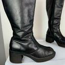 Vtg Y2K Harley Davidson Black Leather Tall Pavement Boots Sz 7.5 Chunky Moto Photo 4