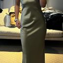 Hello Molly Green Satin Strapless Dress Photo 1