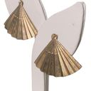 GF SIGNED CARLA 14K  TRI COLOR FAN EARRINGS Photo 1