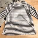 Aerie  Desert Navy White Terry Striped Sweater‎ Size M Oversized Side Slits Photo 5