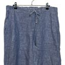 CP Shades  Jenn Blue Linen Pants Drawstring Cropped Lagenlook Women’s Size M Photo 3