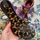 Betsey Johnson  Kahluua Purple Flat T-strap Tiger Head Embellished Sandals Photo 6