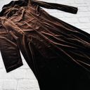 Coldwater Creek  Velvet Button-Down Long Sleeve Maxi Shirt Dress Brown Size 14 Photo 8