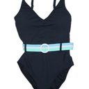 Bleu Rod Beattie  Belted Black Tank One Piece Swimsuit Black 12 NWT Photo 5