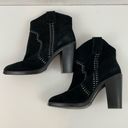 Joie  Monte Black Suede Studded Western Ankle Boots Size 7.5 Photo 3