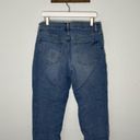 Gap Girlfriend High Rise Medium Indigo Cuffed Raw Hem Jeans Photo 6