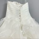 Allure Bridals Wedding Dress Strapless Cascading Tulle Layers Jeweled Beads Gown Size 8 Photo 9