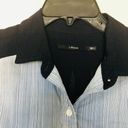 J Brand  Blue/White Pinstripe Button Down Blouse- Size Small Photo 8