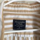 Abercrombie & Fitch Abercrombie Striped Button Down Shirt Tan and White Photo 3