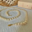 American Vintage Vintage “Mairi” Champagne Pearl Necklace 25” Gold Marquise Fishhook JAPAN Classic Photo 7