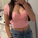 Tic Toc Pink Ruched Crop Top Photo 0