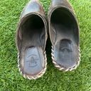 Frye Charlotte chocolate brown leather studded slip on wedge mules 7 Photo 4