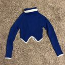 Boutique Blue And White Turtleneck Sweater Photo 1