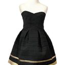 Sans Souci  Fit and Flare Structured Strapless Dress - Black/Gold - Medium Photo 0